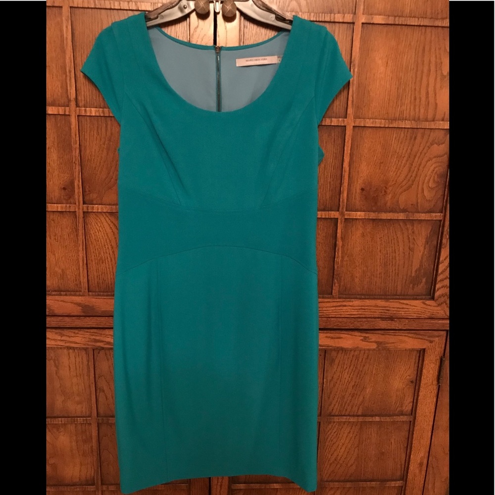 EUC ANDREW MARC TURQUOISE. DRESS SIZE 6